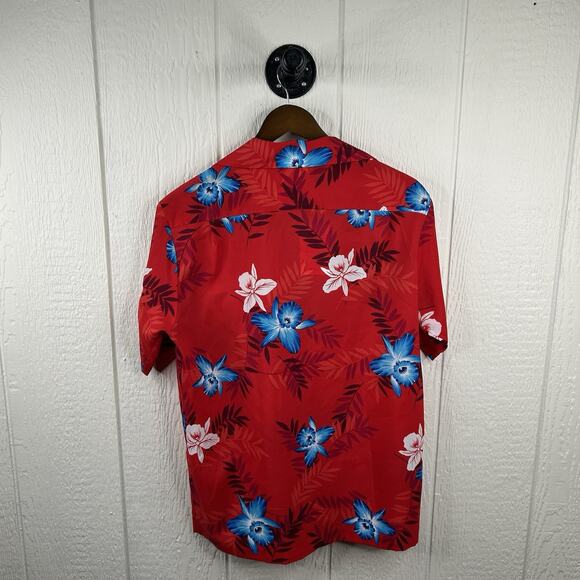 Vintage Hawaiian Floral Red Button-up Pollo Medium - Picture 2 of 2